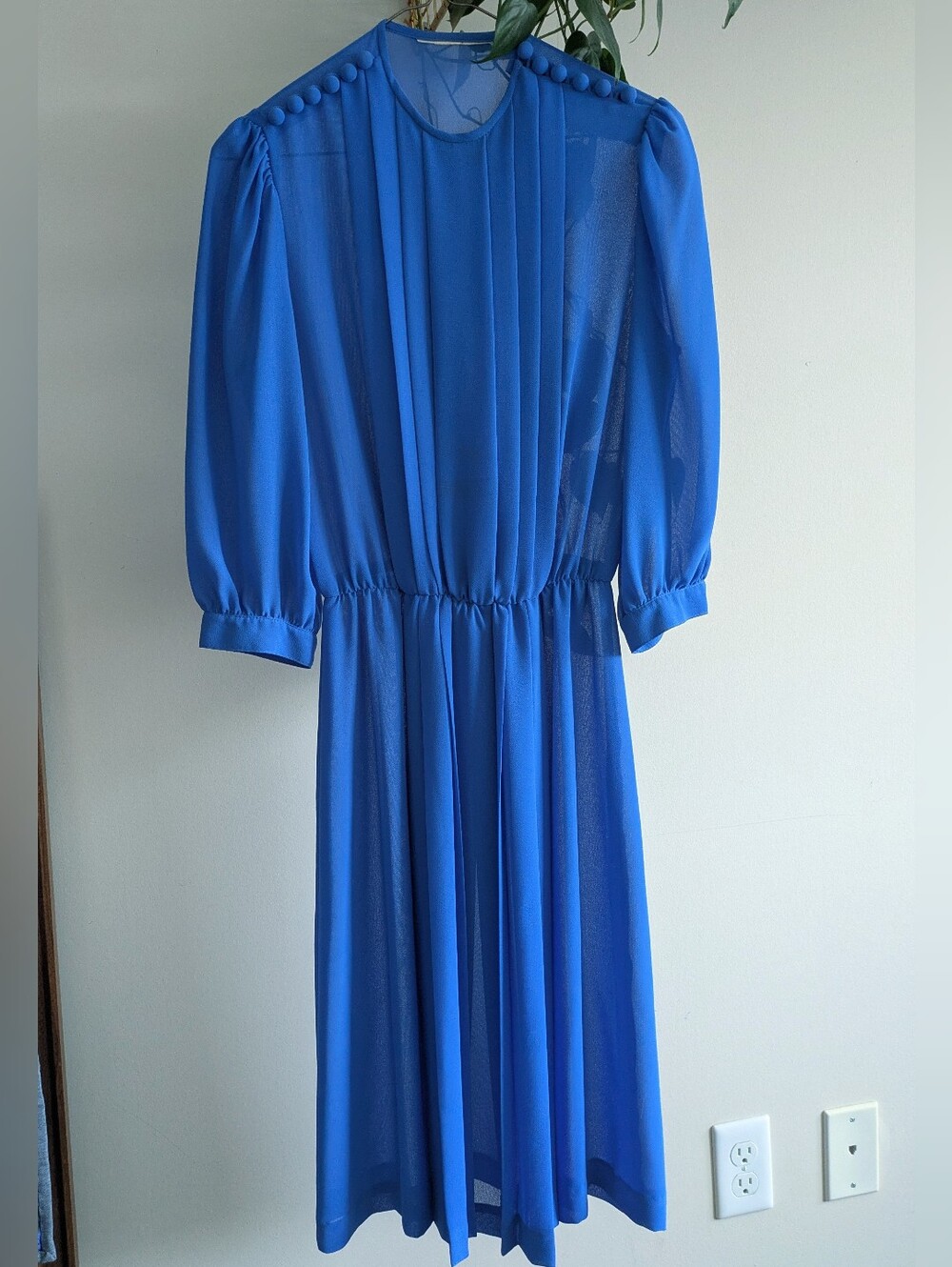 Cornflower Blue Vintage Midi Dress